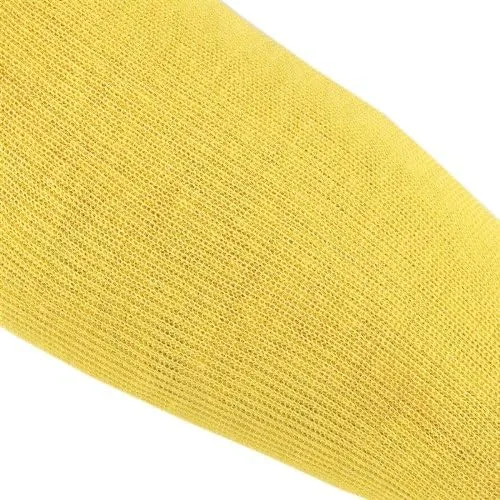 MCR Safety 9378T Kevlar Regular Weight 36 Gauge Plain Sleeve with Thumb-Slot, Yellow, 18-Inch