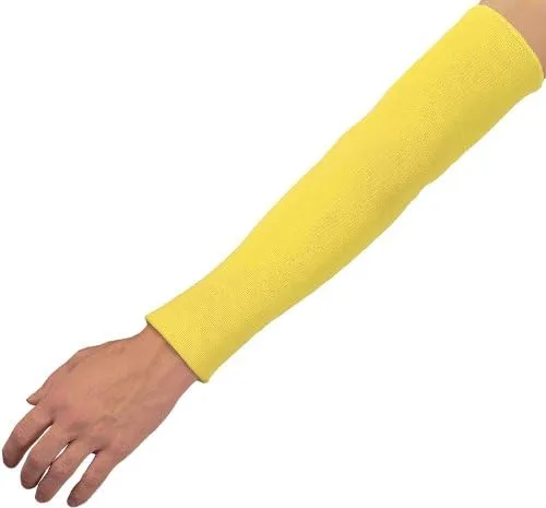 MCR Safety 9379 Kevlar Regular Weight 36 Gauge Plain Sleeve, Yellow, 22-Inch