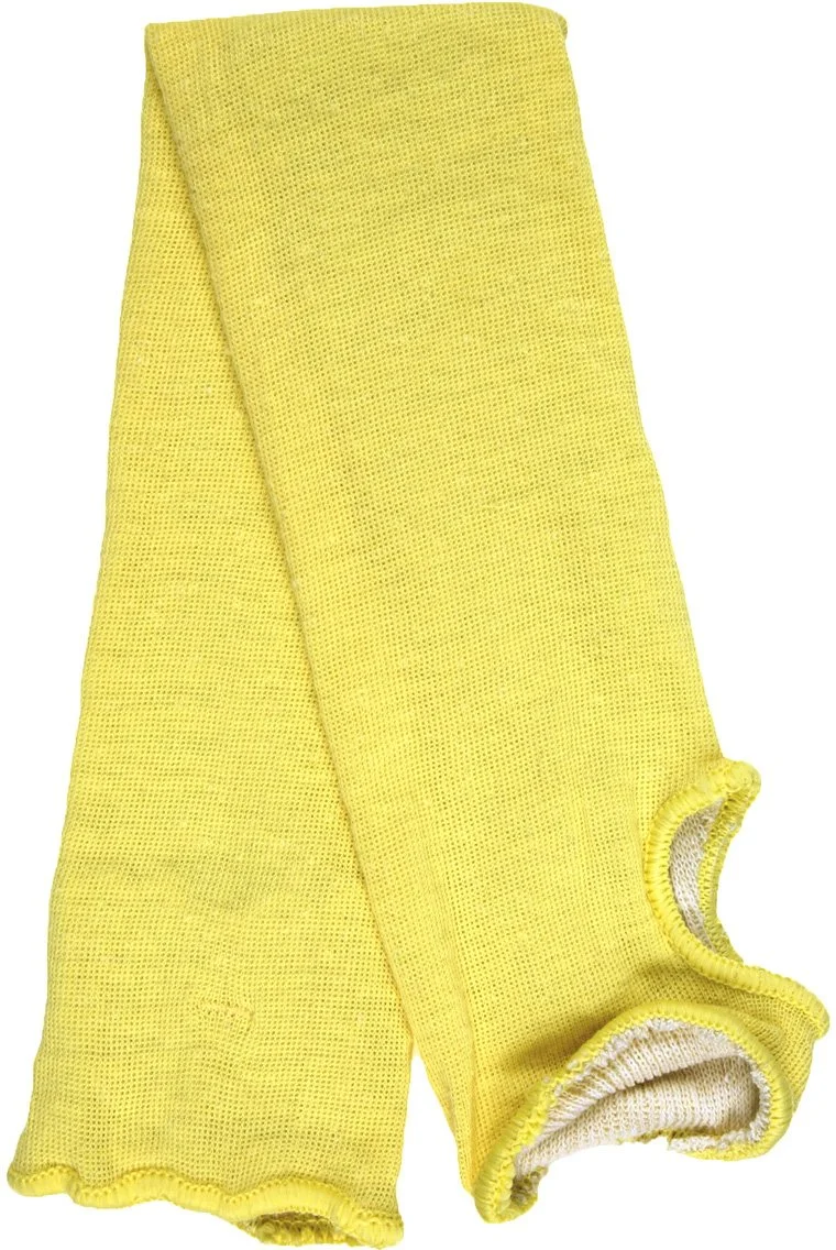 MCR Safety 9379KCT Kevlar Cotton Regular Weight Sleeve with Thumb-Slot, Yellow, 22-Inch