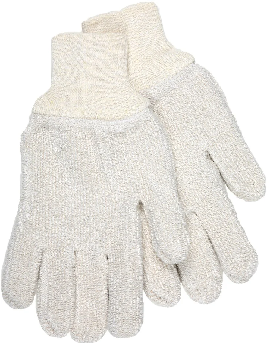 MCR Safety 9403KM Heavy Weight Cotton/Polyester Knit Wrist Terry Gloves, Natural, Large, 1-Pair