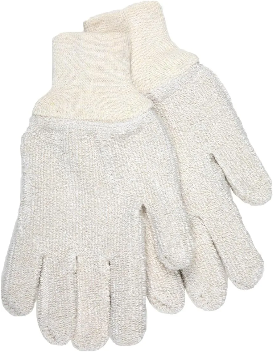 MCR Safety 9403KM Heavy Weight Cotton/Polyester Knit Wrist Terry Gloves, Natural, Large, 1-Pair