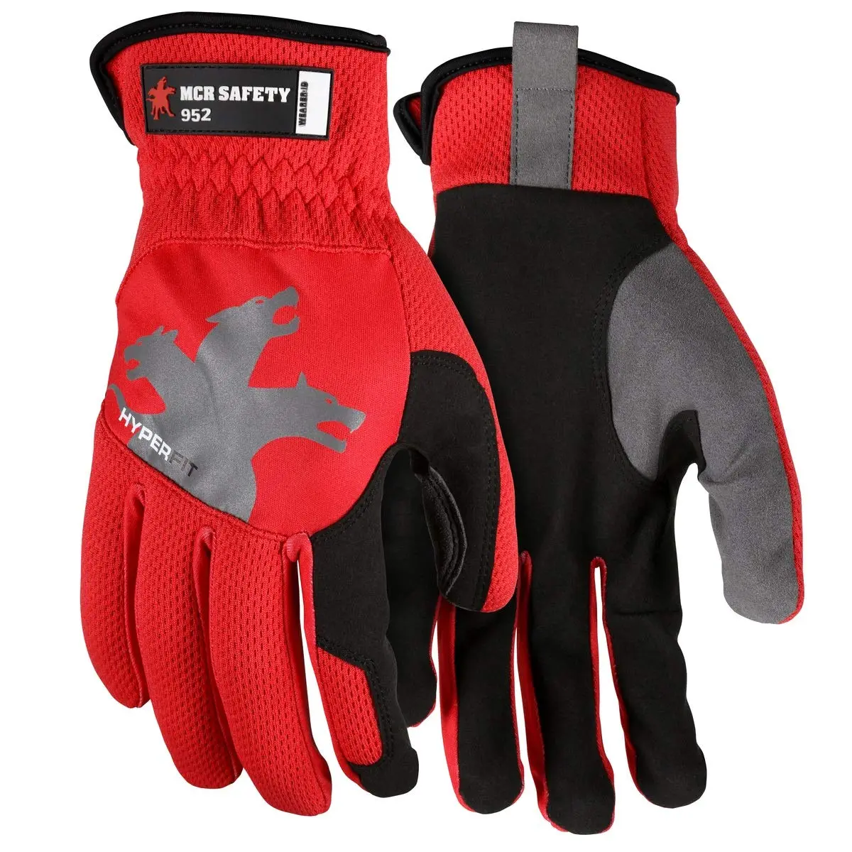 MCR SAFETY 952 HyperFit Mechanics Work Gloves, Synthetic Leather Palm, Reflective Logo