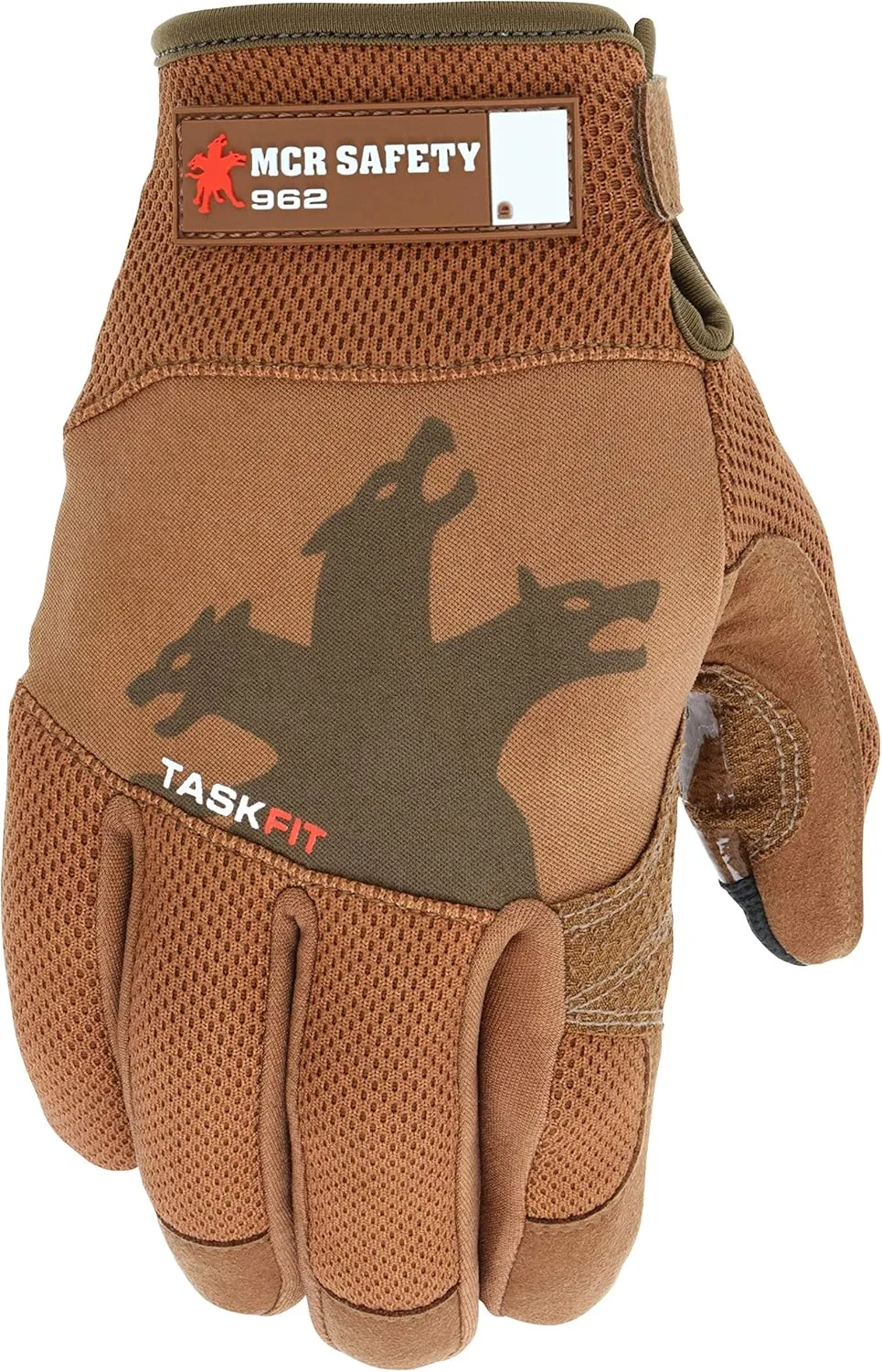 MCR SAFETY 962 TaskFit Mechanic Glove, Goatskin Leather Work Glove, Tread Palm, Nylon/Spandex, Kevlar Reinforced