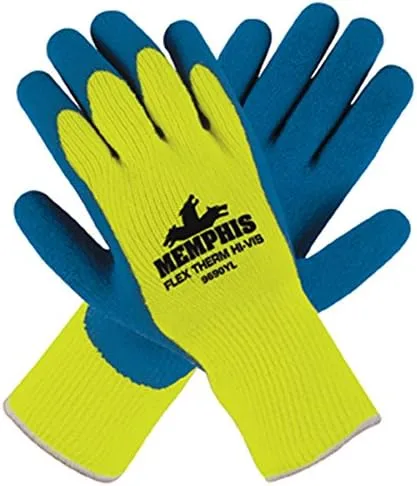 MCR SAFETY Flex-Therm 7-Gauge Acrylic Shell Men's Gloves with Latex Dipped Palm and Fingertips