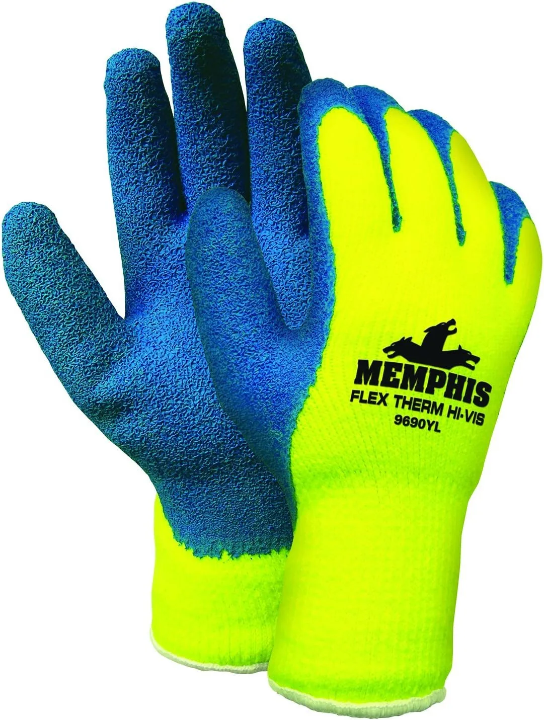 MCR SAFETY Flex-Therm 7-Gauge Acrylic Shell Men's Gloves with Latex Dipped Palm and Fingertips