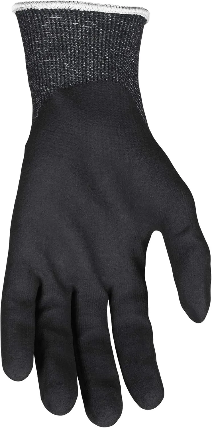 MCR Safety 9818NF Cut Pro 18-Gauge HyperMax Work Glove, Foam Nitrile Coated Palm & Fingertips, Touchscreen Friendly