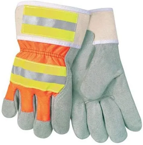 MCR Safety Big Jake Double Leather Palm Index Finger and Thumb, Sewn Kevlar Glove, with 2-3/4" Safety Cuffs, XL, 1-Pair