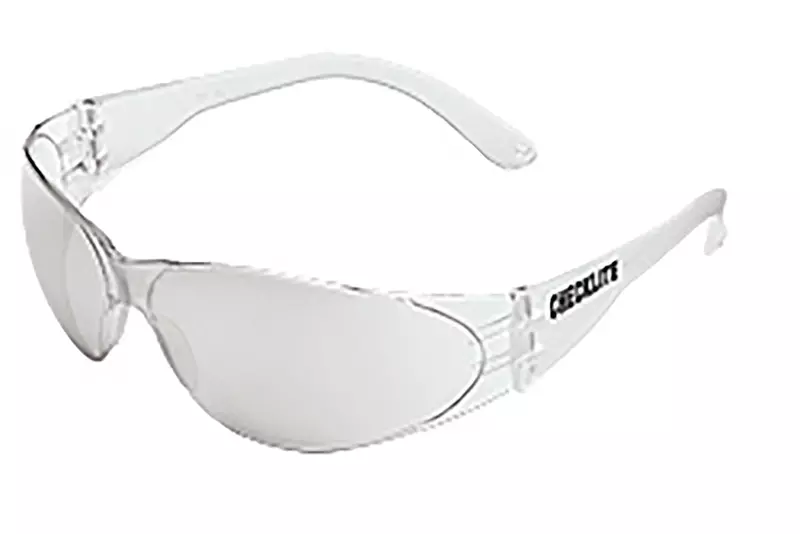 MCR Crews CL119 Checklite Safety Glass, Clear Frame, In/Out Lens, Coated Anti-Scratch, 1 Pair