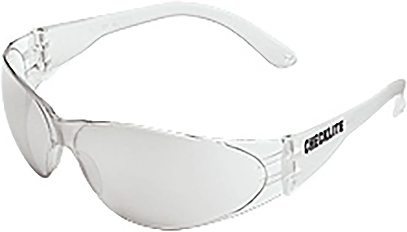 MCR Crews CL119 Checklite Safety Glass, Clear Frame, In/Out Lens, Coated Anti-Scratch, 1 Pair