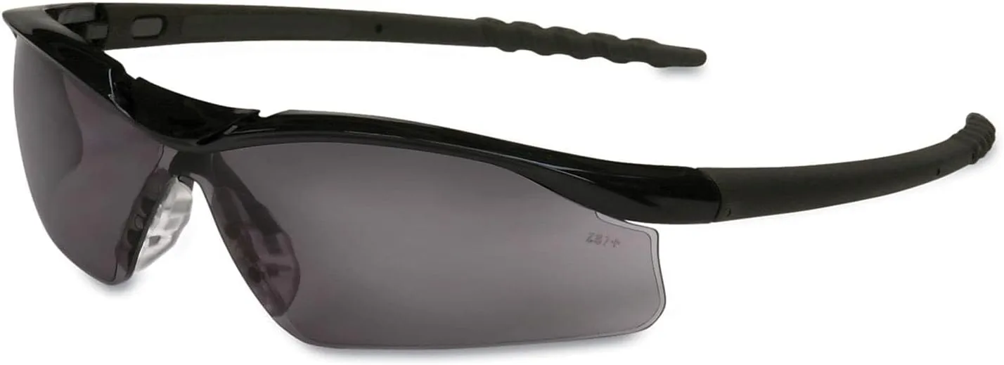 MCR Safety DL112 Dallas Safety Glasses with Polished Black Frame and Gray Lens