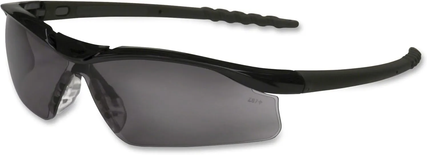 MCR Safety DL112 Dallas Safety Glasses with Polished Black Frame and Gray Lens