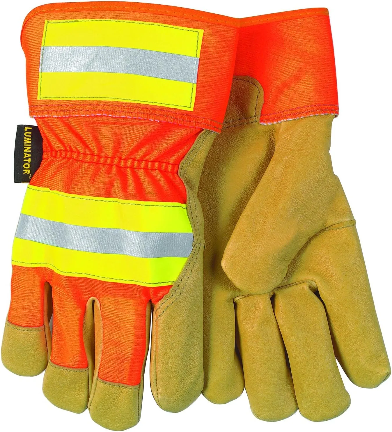 MCR SAFETY Luminator Grain Pigskin Leather Fleece-Lined Palm Gloves with 2-1/2-Inch Safety Cuff