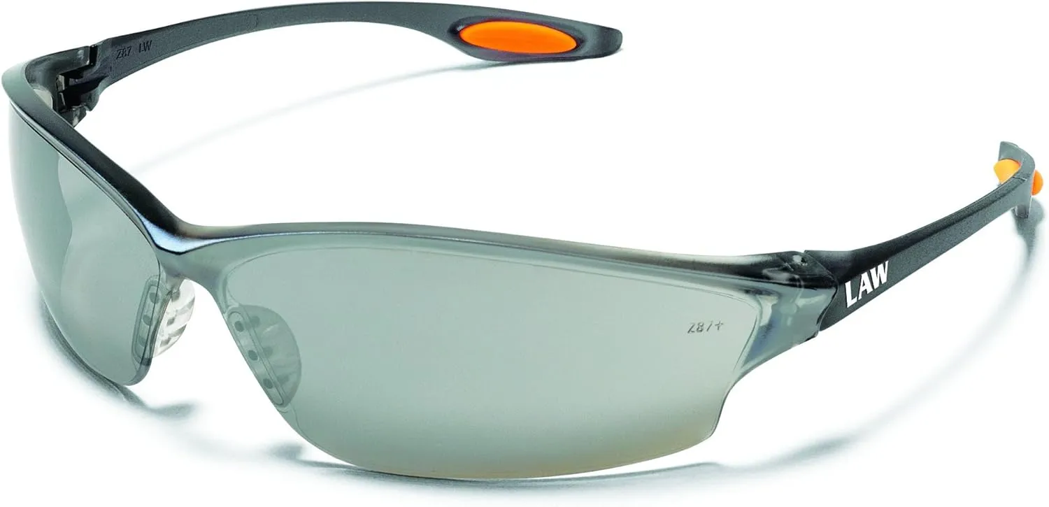 MCR Safety Law LW2 Series Crew Dielectric Safety Glasses Silver Mirror Duramass Lens 5.6 x 1.7 inch