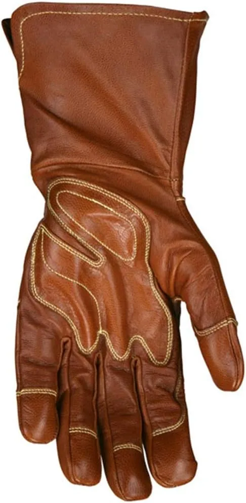 MCR Safety Mustang Utility Driver Glove MU3624G, Premium Grain Goatskin, Double Palm, Gauntlet Cuff, Wing Thumb