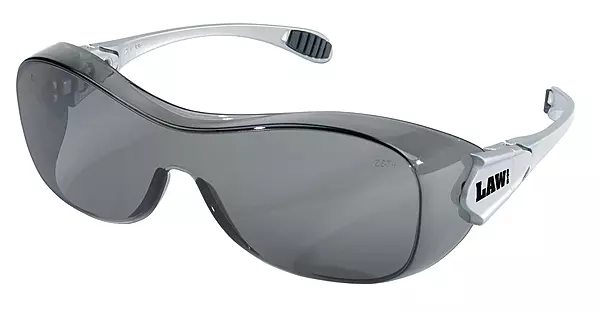 MCR OG112AF Crews Law OTG Over The Glass Safety Glasses Grey Lens Anti-Fog 1 Pair One Size Gray