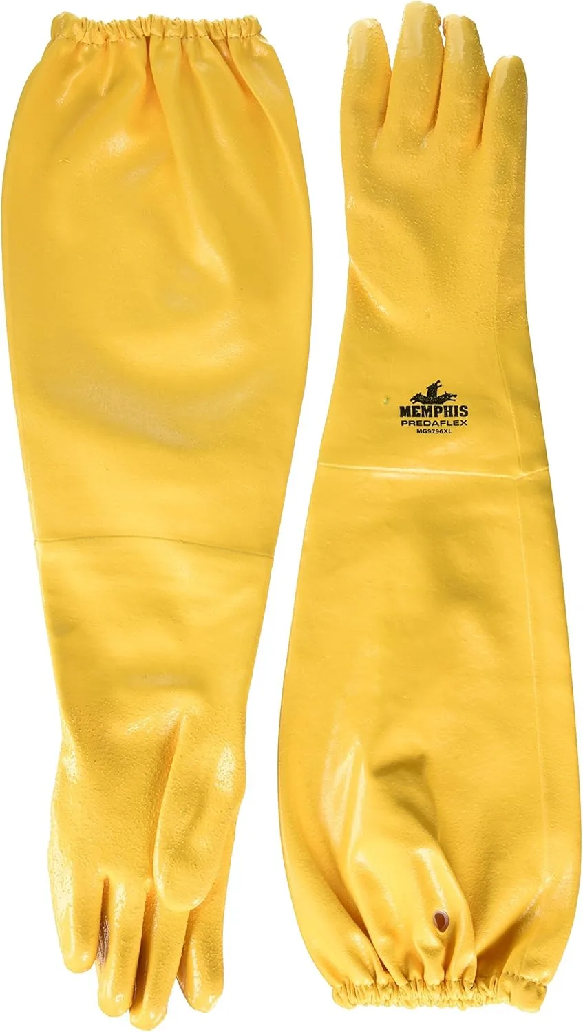 MCR SAFETY MG9796 Predaflex Shoulder-Length Nitrile Gloves with Interlock Liner
