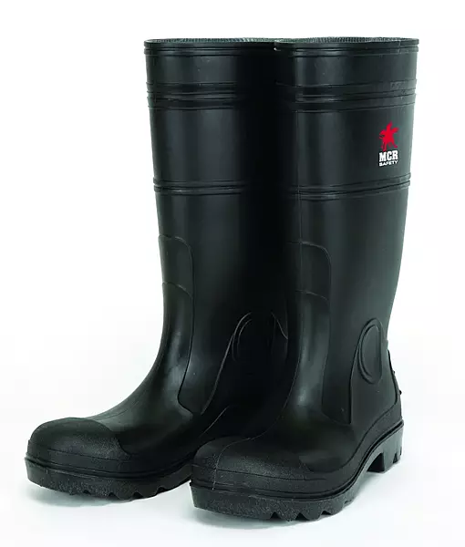 MCR Safety PBS12012 Waterproof PVC Men's Knee Boot with Steel Toe, Black, Size 12, 1-Pair