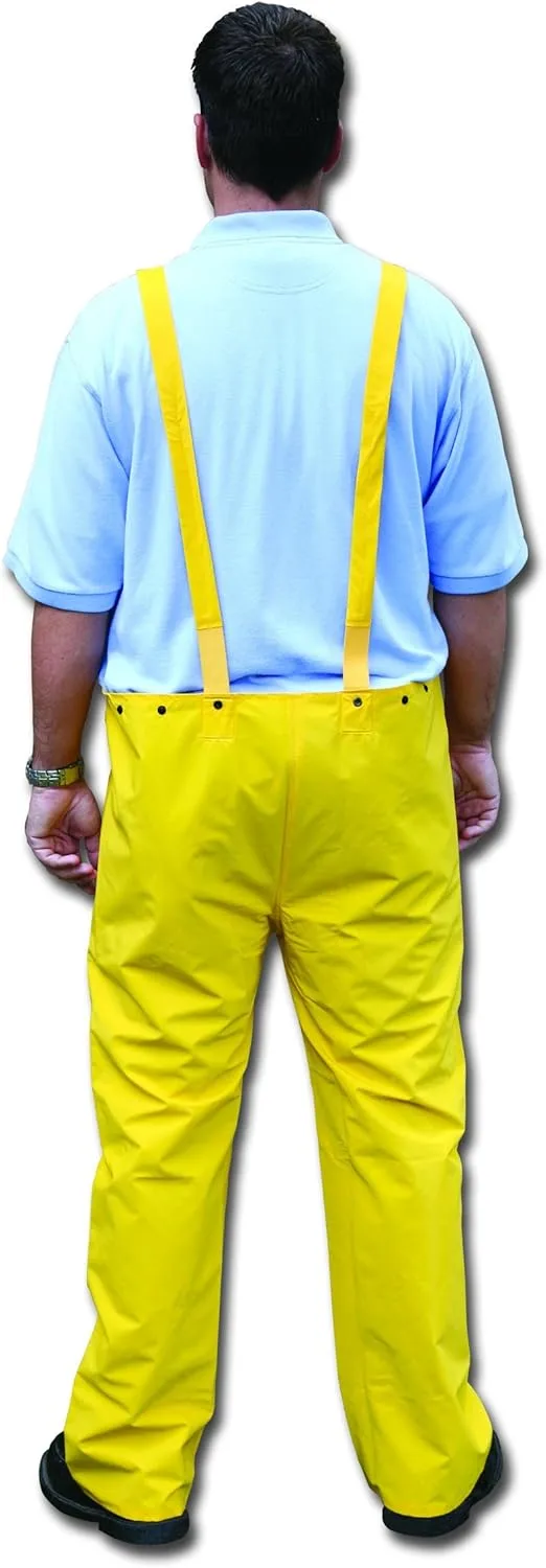 MCR Safety Rain Bib Overalls, Large, Yellow (PVC/Polyester)