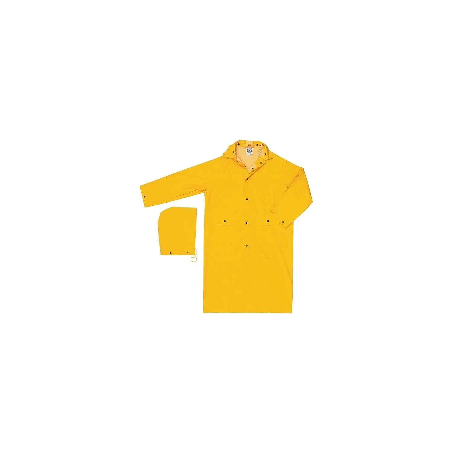 MCR Safety Classic Rain Coat, 49 in, X3-Large, Yellow, 0.35 mm PVC/Poly
