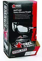 MCR Safety RT110AF Rattler Nylon Indirect Vented Elastic Strap Dielectric Glasses with Black Frame and Clear Anti-Fog Lens