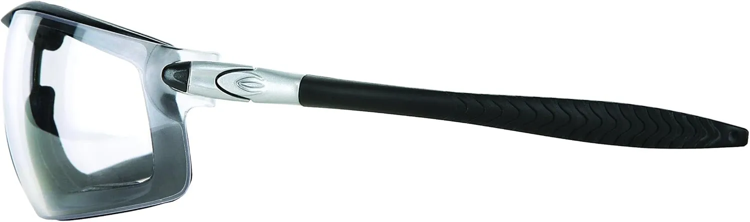 MCR Safety RT110AF Rattler Nylon Indirect Vented Elastic Strap Dielectric Glasses with Black Frame and Clear Anti-Fog Lens