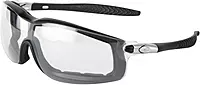 MCR Safety RT110AF Rattler Nylon Indirect Vented Elastic Strap Dielectric Glasses with Black Frame and Clear Anti-Fog Lens
