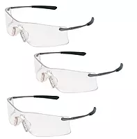 (3 Pair) MCR Safety Glasses Clear Anti-Fog Lens Rubicon T4110AF