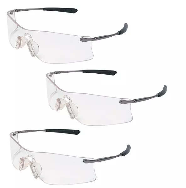 (3 Pair) MCR Safety Glasses Clear Anti-Fog Lens Rubicon T4110AF