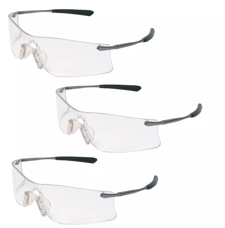 (3 Pair) MCR Safety Glasses Clear Anti-Fog Lens Rubicon T4110AF