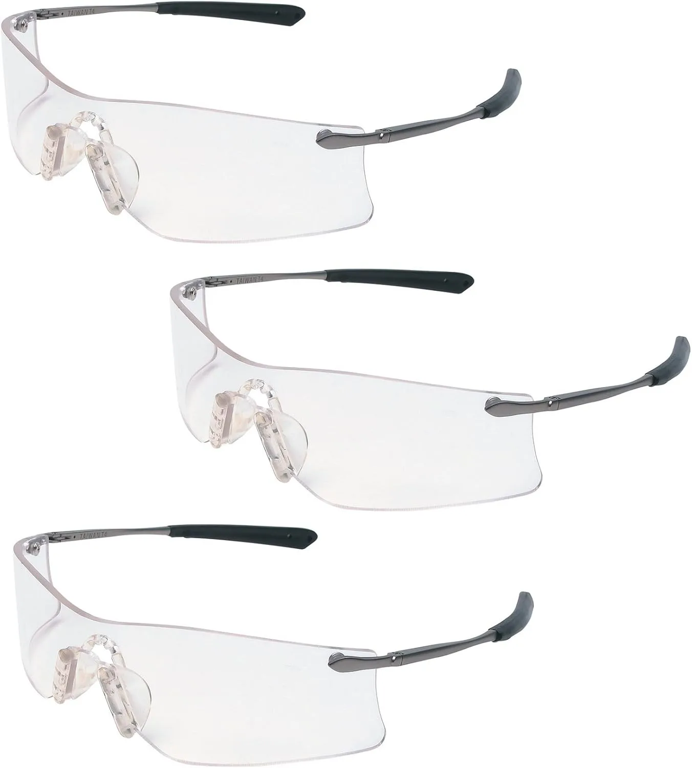 (3 Pair) MCR Safety Glasses Clear Anti-Fog Lens Rubicon T4110AF