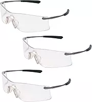 (3 Pair) MCR Safety Glasses Clear Anti-Fog Lens Rubicon T4110AF