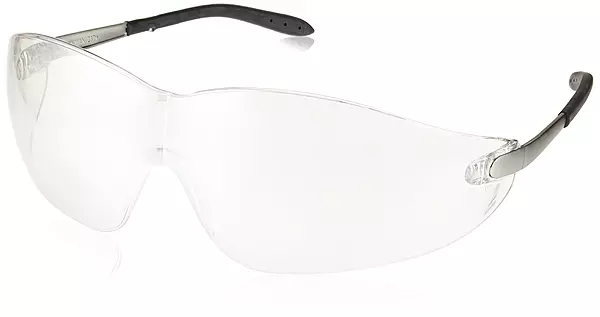 MCR Safety S2119 Blackjack Safety Glasses with Chrome Metal Temple and Indoor/Outdoor Clear Mirror Lens