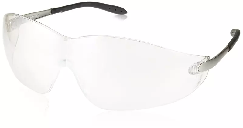 MCR Safety S2119 Blackjack Safety Glasses with Chrome Metal Temple and Indoor/Outdoor Clear Mirror Lens
