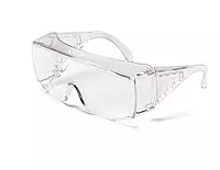 MCR Safety 9800XLB Yukon Polycarbonate Clear Uncoated Lens Safety Glasses with Spatula Temples in Box, Clear, X-Large