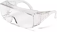 MCR Safety 9800XLB Yukon Polycarbonate Clear Uncoated Lens Safety Glasses with Spatula Temples in Box, Clear, X-Large