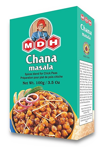 100g MDH Chana Masala, a premium blend of spices for making traditional North Indian chickpea curry.