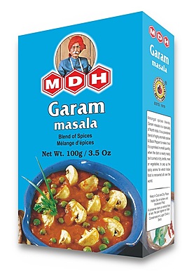 100g MDH Garam Masala, a finely ground blend of warming spices like cardamom, cinnamon, and cloves.