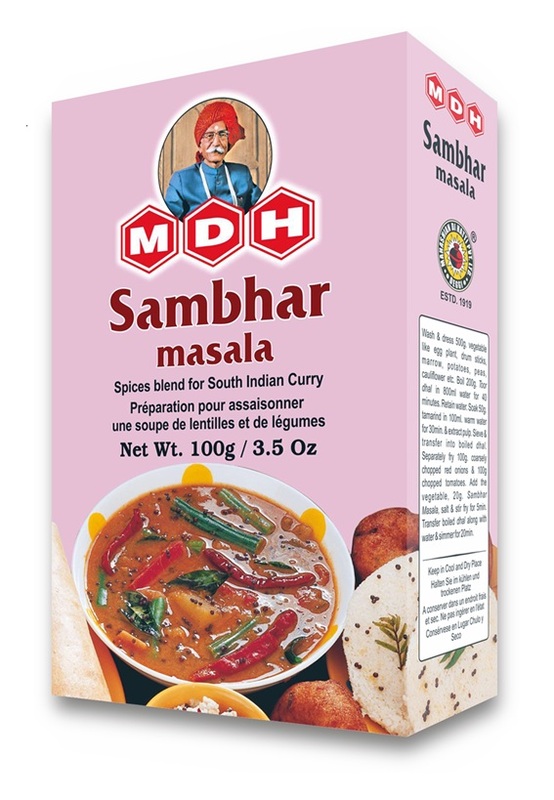100g MDH Sambhar Masala, blend of spices specifically crafted for making traditional Sambhar.