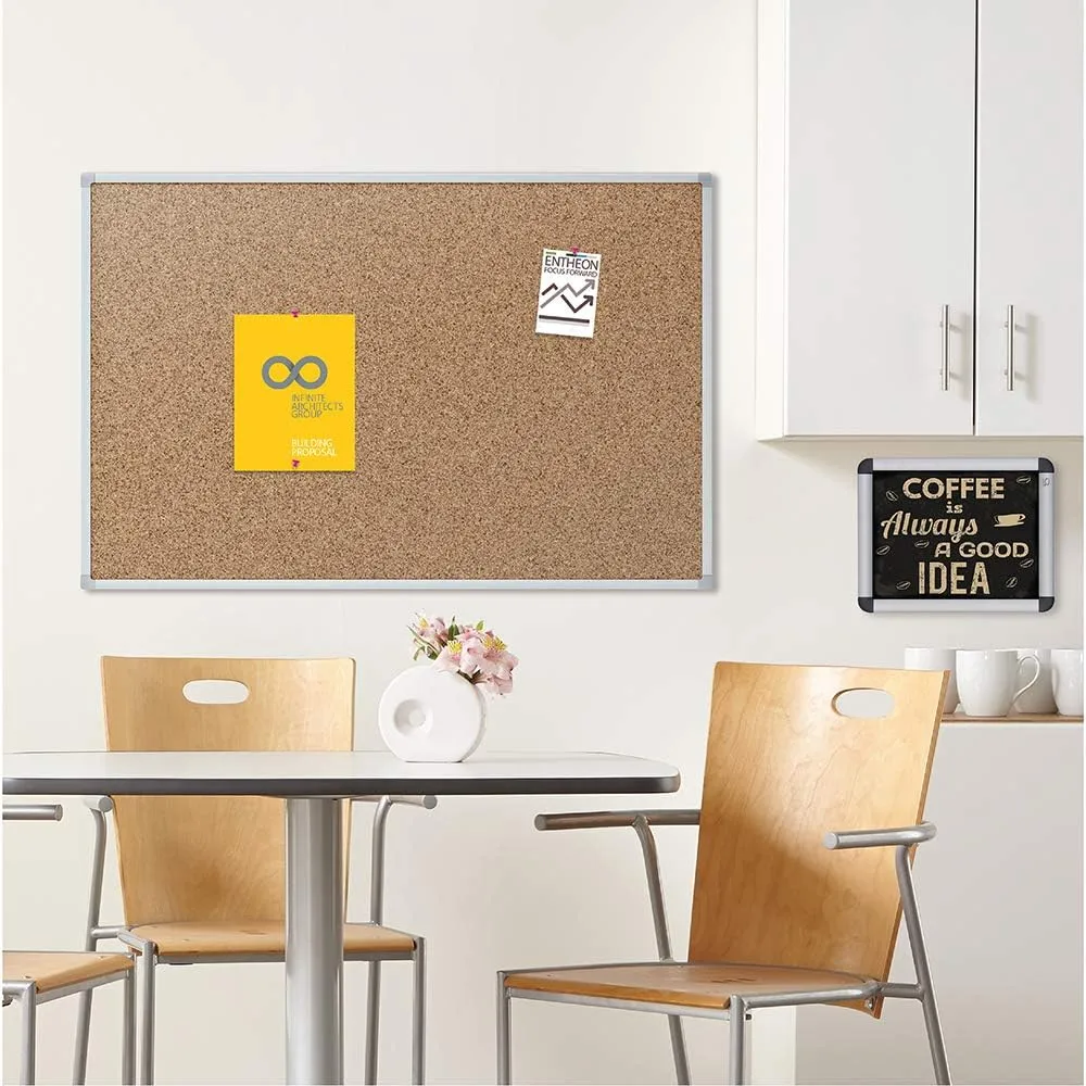 MEAD Classic Cork Bulletin Board with Aluminum Frame