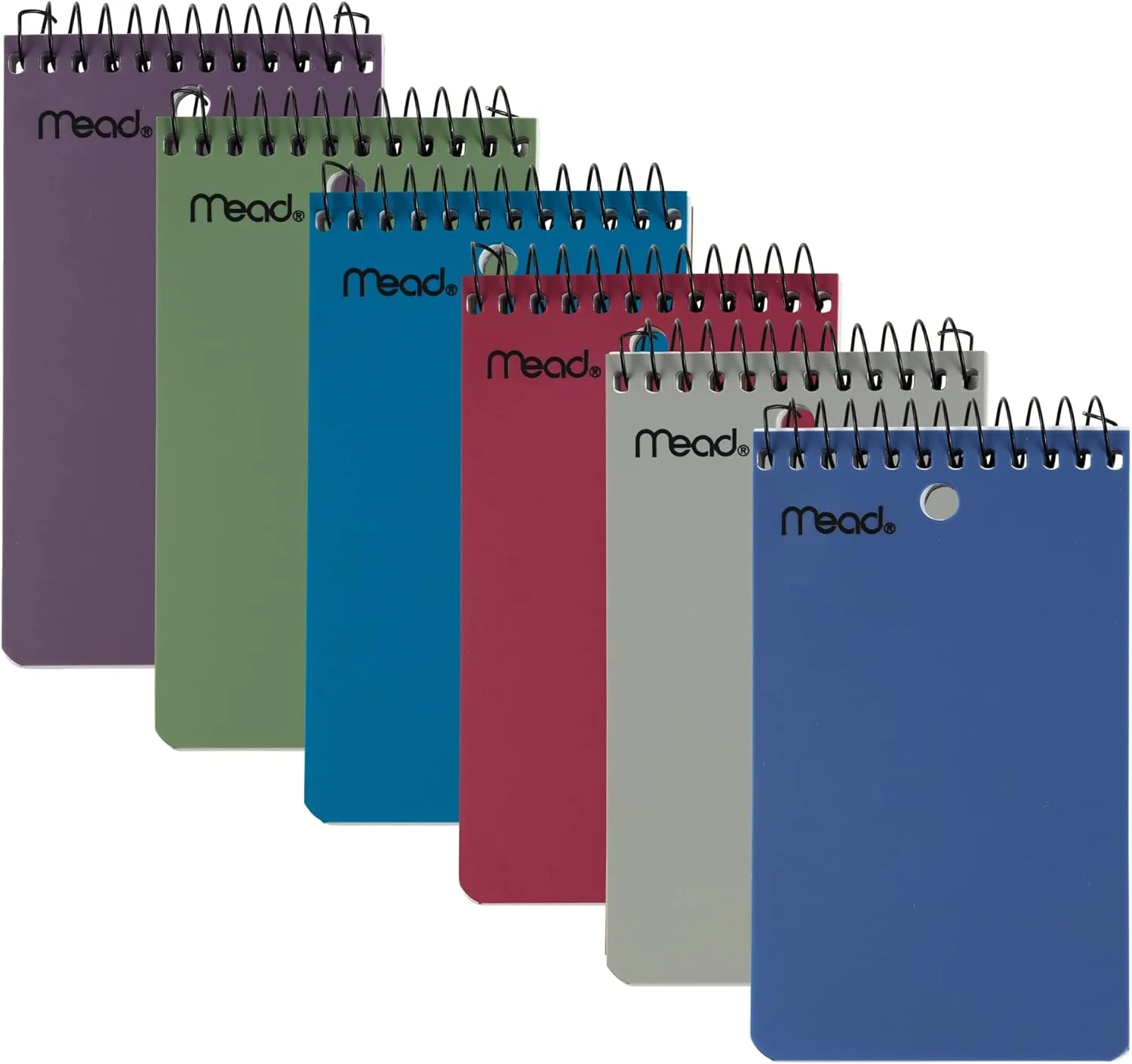 Mead Wirebound Top-Opening Memo Book, 3in x 5in, College Ruled, 100 Sheets