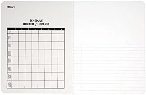Mead Composition Notebook, Wide Ruled Paper, 9-3/4" x 7-1/2", 100 Sheets per Comp Book, Black/White (09920) Pack of 1 Black
