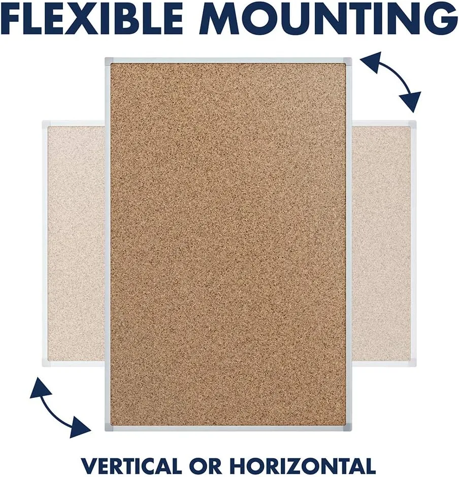 MEAD Classic Cork Bulletin Board with Aluminum Frame
