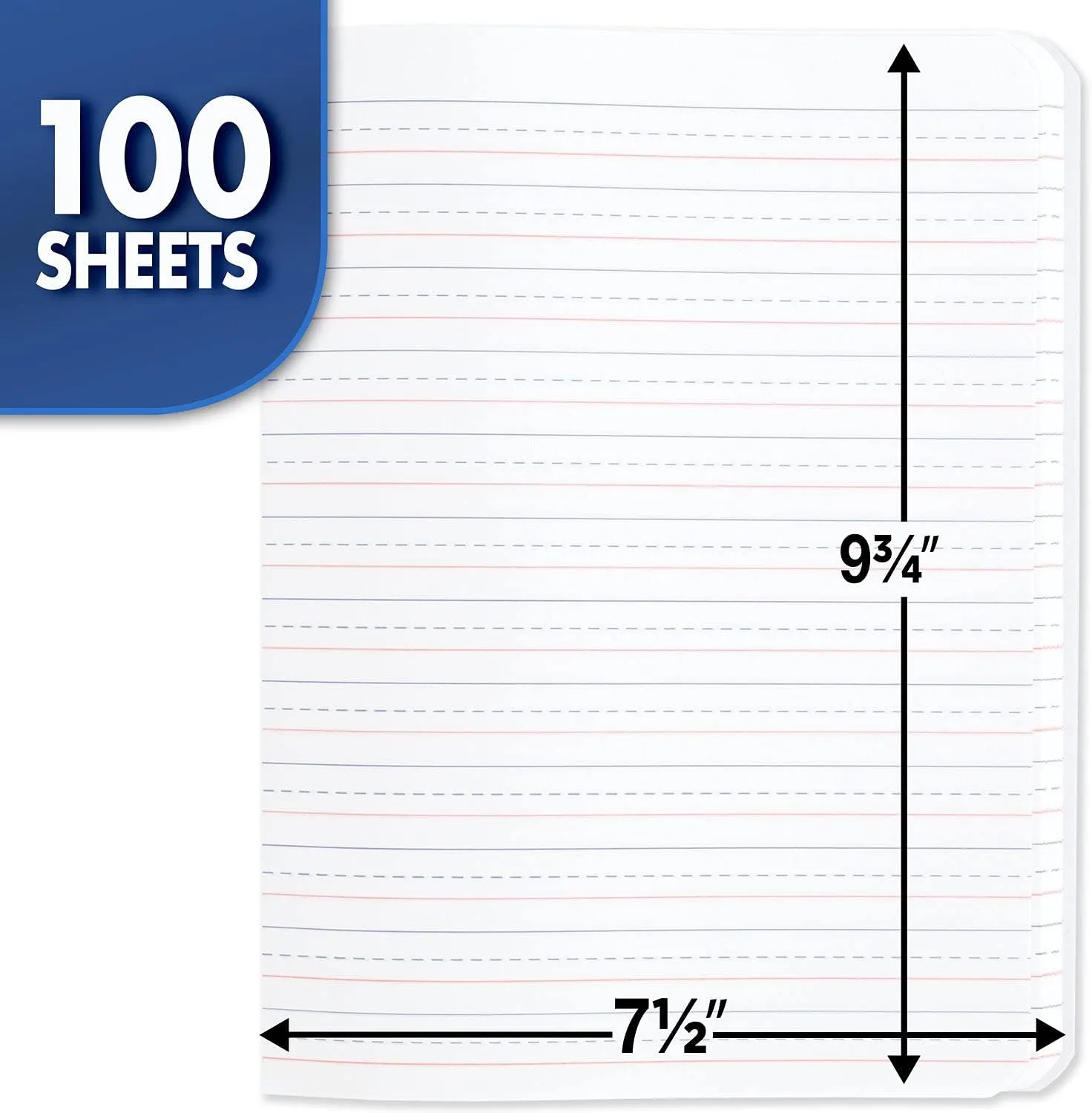 Mead Primary Composition Book, Primary Ruled Journal, Grades K-2, 7-1/2" x 9-3/4", 100 Sheets, Blue Marble