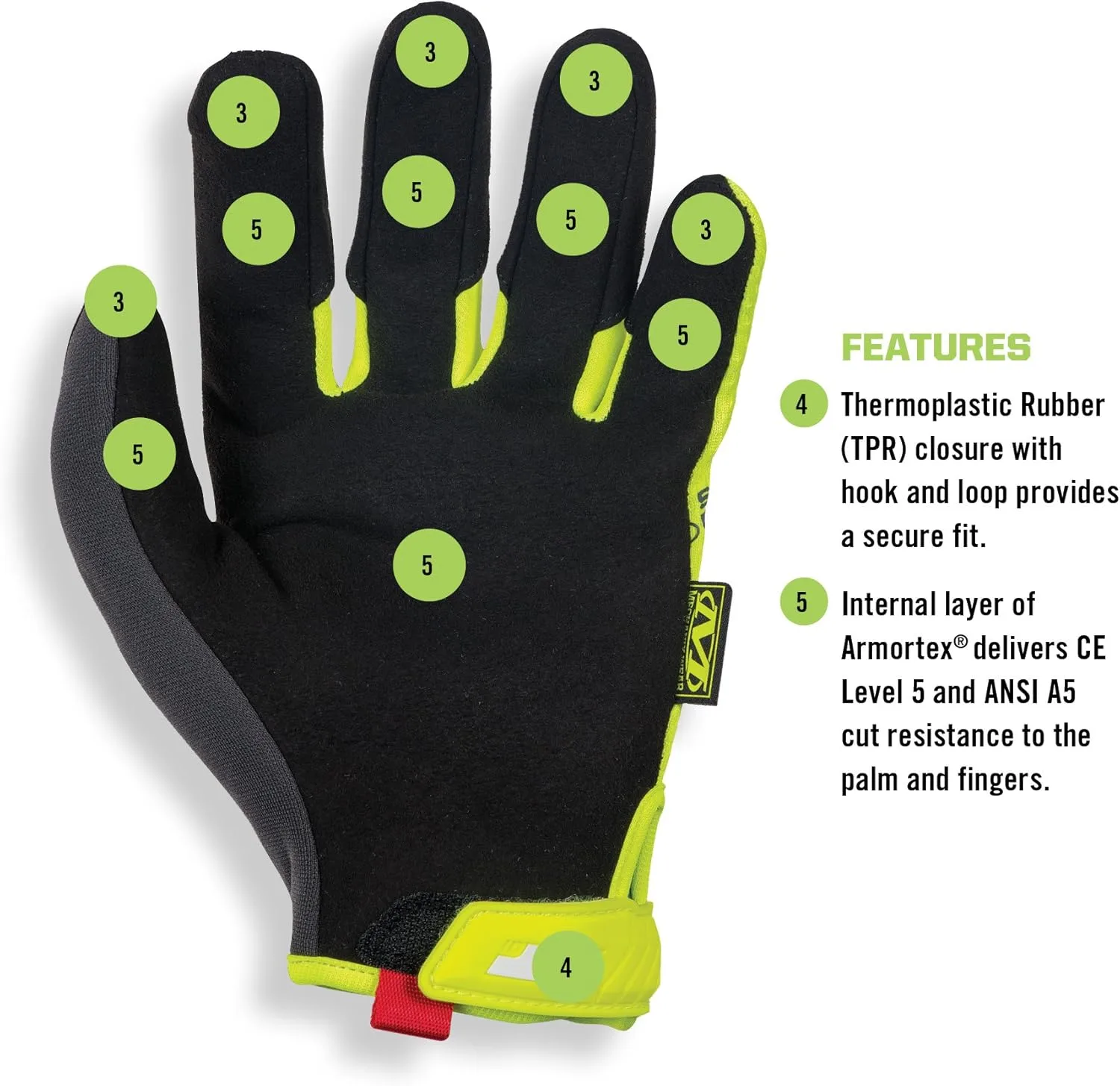 Mechanix Wear Original Hi-Viz D5 Cut Resistant Gloves
