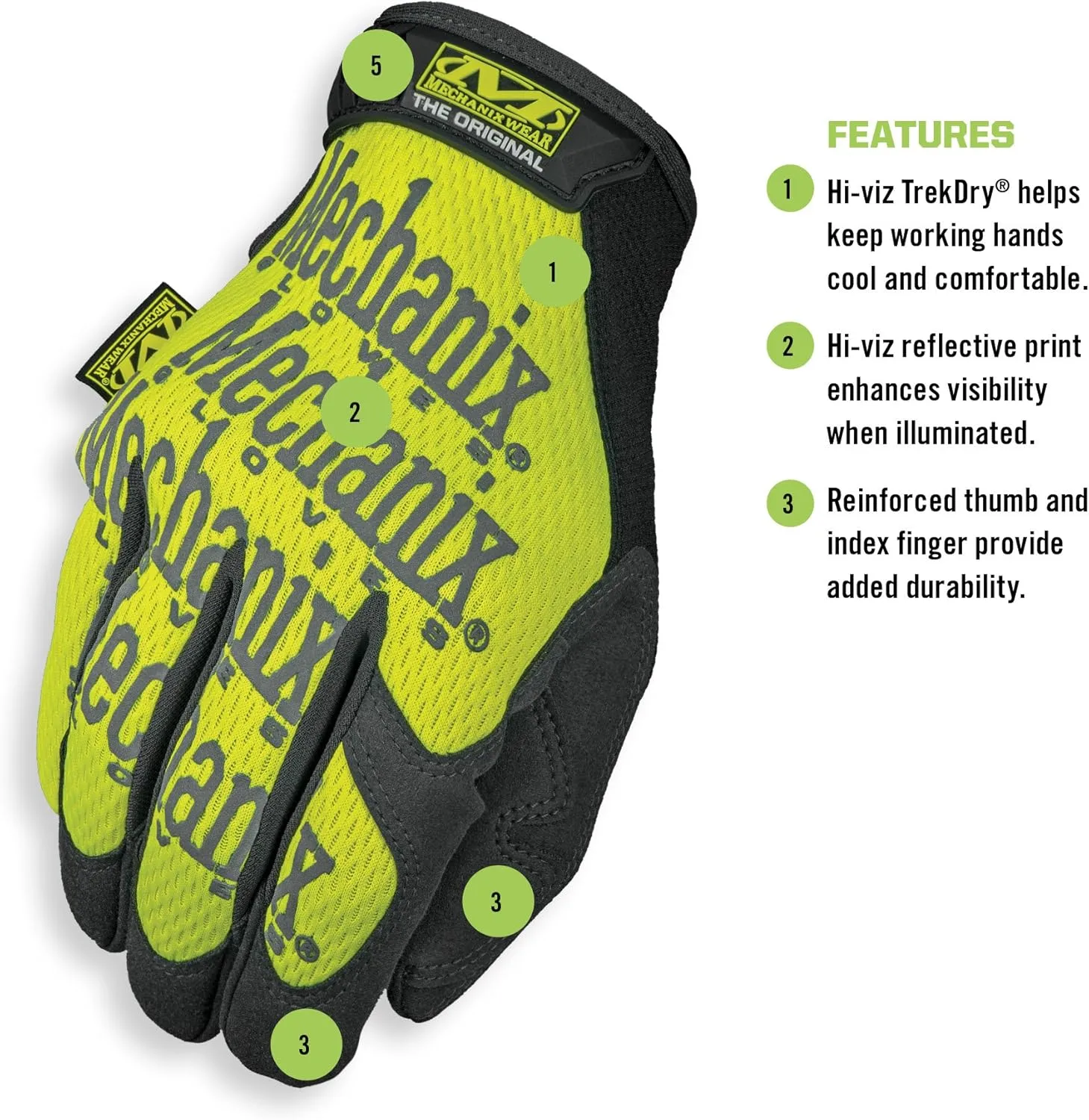 Mechanix Wear The Original Hi-Viz Gloves - High-Visibility Work Gloves