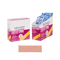 Medique Products 61450 Extra Heavy Weight Latex Free Flexible Woven Strip Bandages, 7/8-Inch by 3-Inch, 50 Per Box 7/8" x 3"