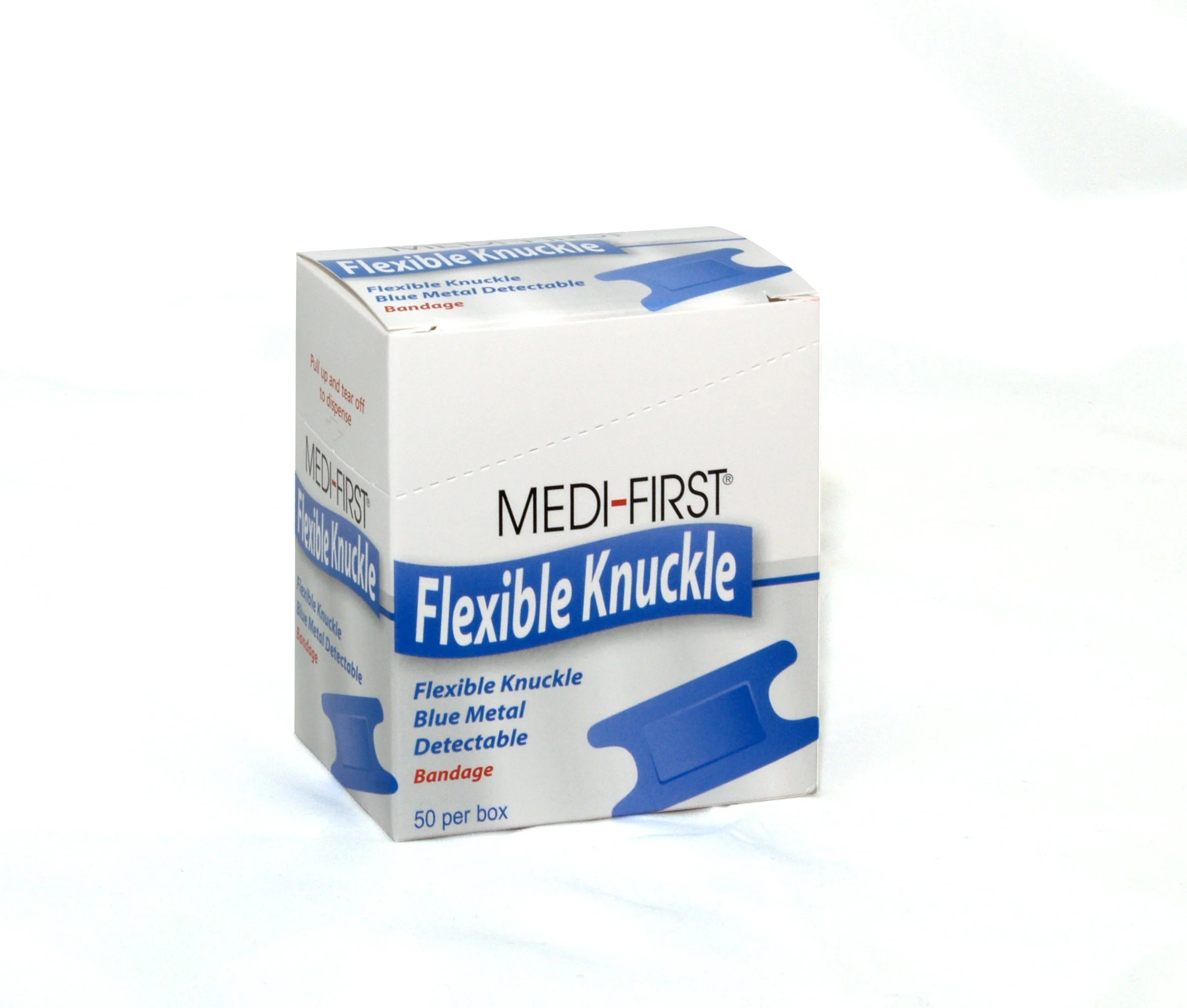 Medique Products 65250 Woven Knuckle Blue Metal Detectable Bandage, 50 Per Box 1 Count (Pack of 1)