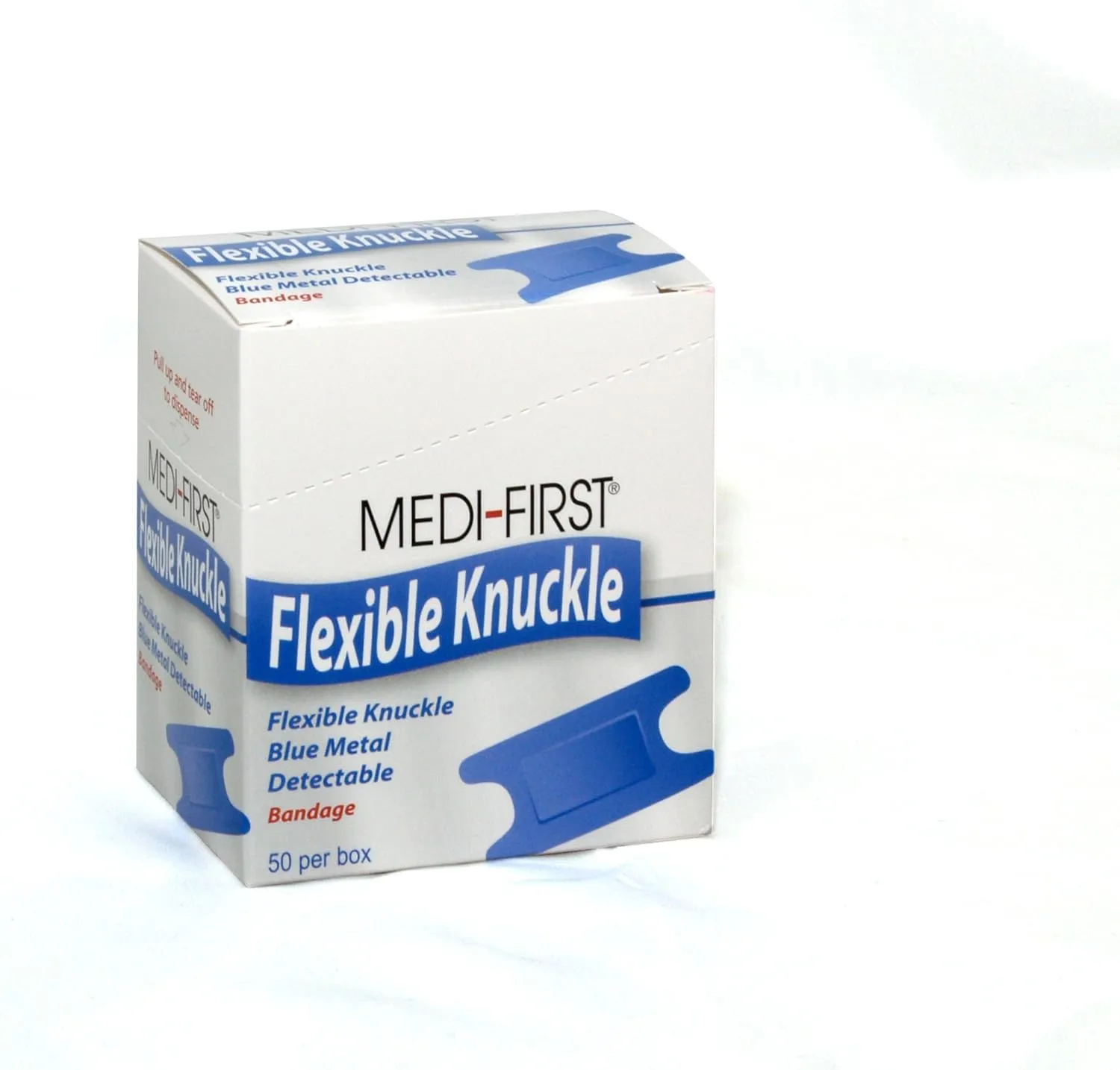 Medique Products 65250 Woven Knuckle Blue Metal Detectable Bandage, 50 Per Box 1 Count (Pack of 1)