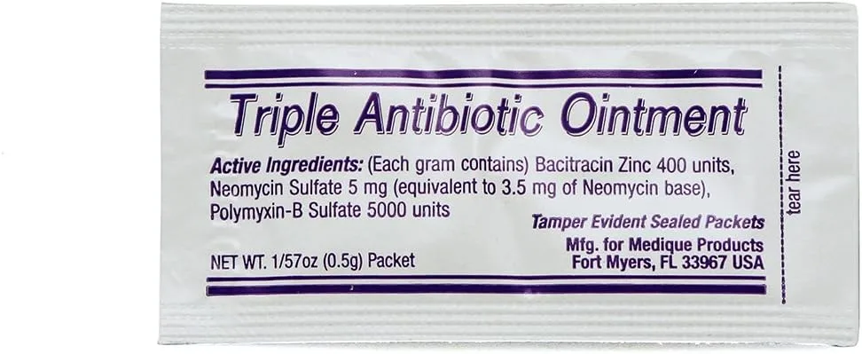 Medique Products 22335 Triple Antibiotic Ointment, .5 Gram, 144 Per Box 144 Packets