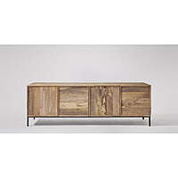 Rustic Mango Wood Sideboard | Modern Storage Console with Metal Legs